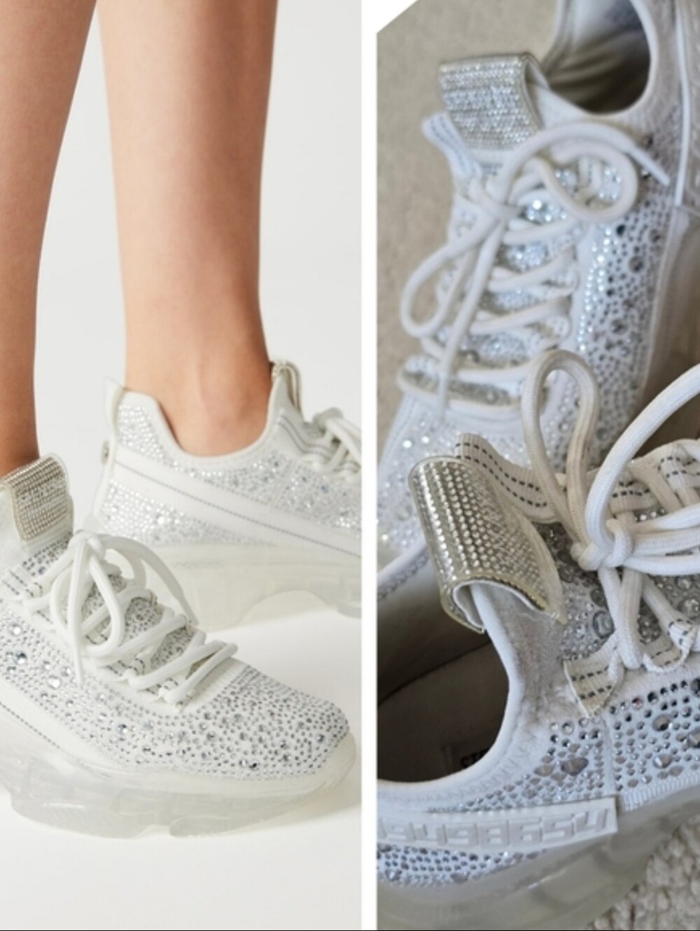 Steve Madden Maxima-R model) Embellished Rhinestone Sneakers Shoes Womens 8
